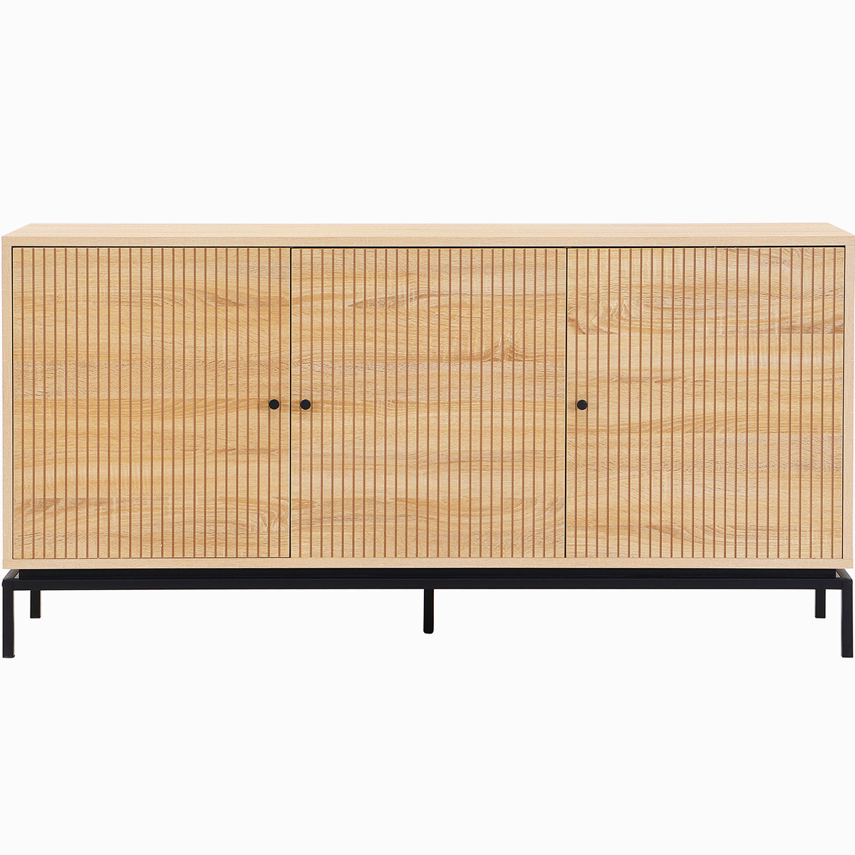 Buffet 3 portes effet bois 160 cm