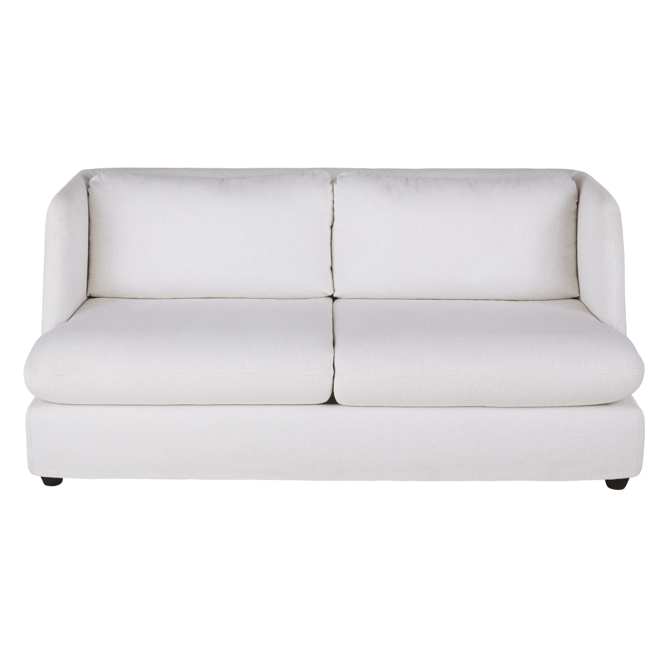Canapé convertible 2/3 places à bouclettes blanches, matelas 14 cm