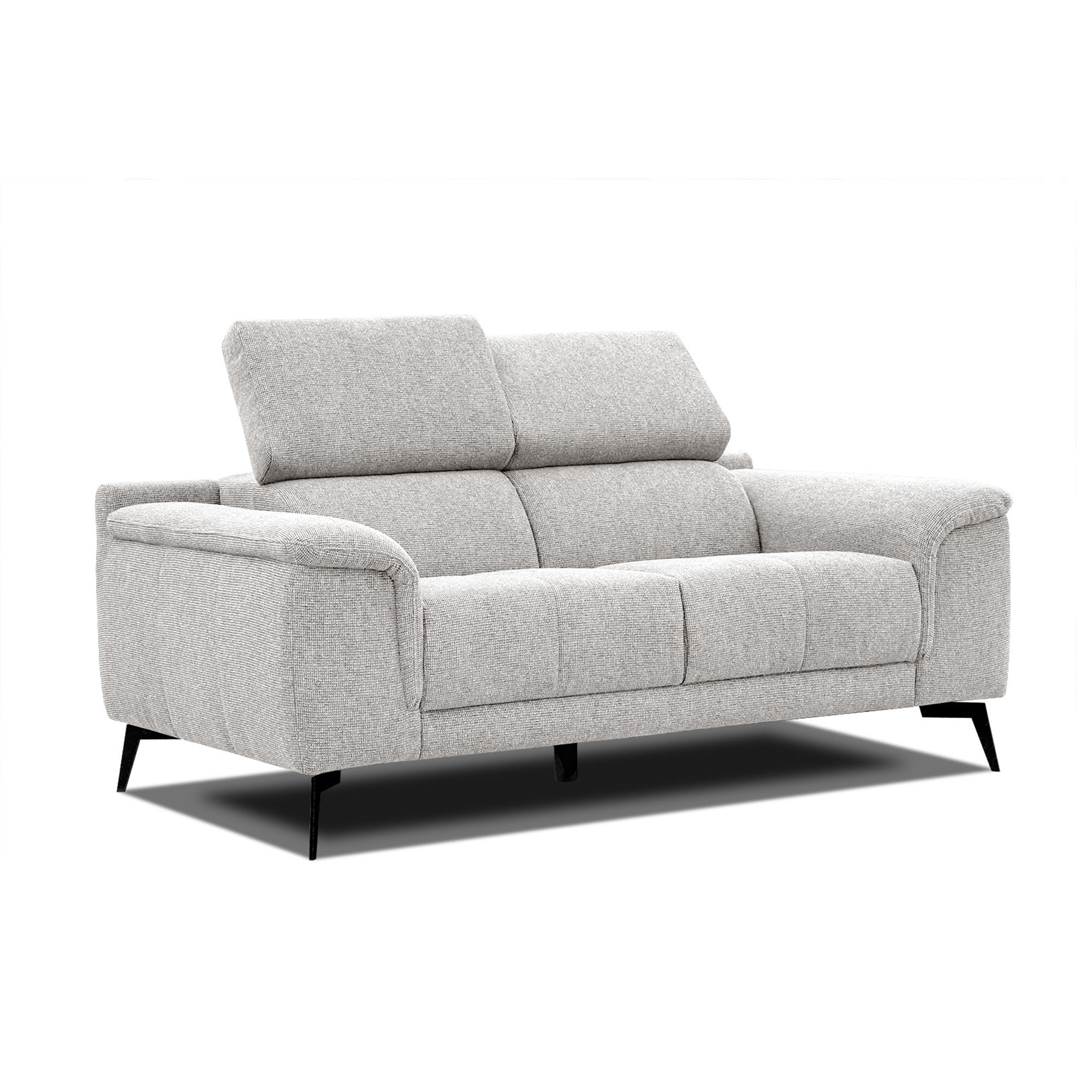 Canapé droit 2 places tissu beige clair