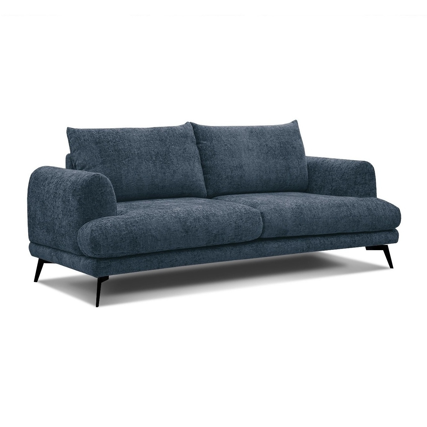 Canapé droit 3 places tissu bleu marine