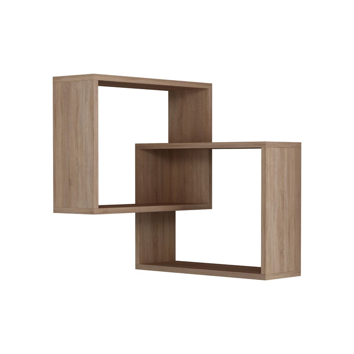 Etagère murale d&rsquo;angle 2 étagères – H68 cm – Marron