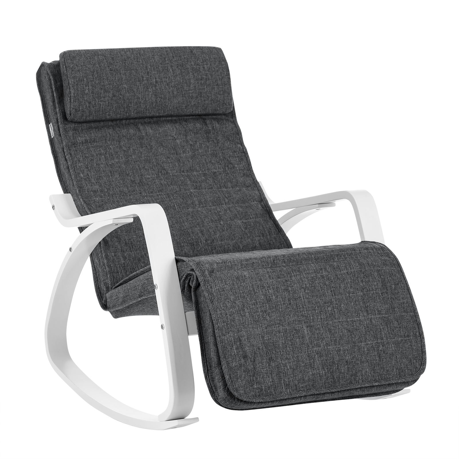 Fauteuil à bascule pieds effet bois gris foncé