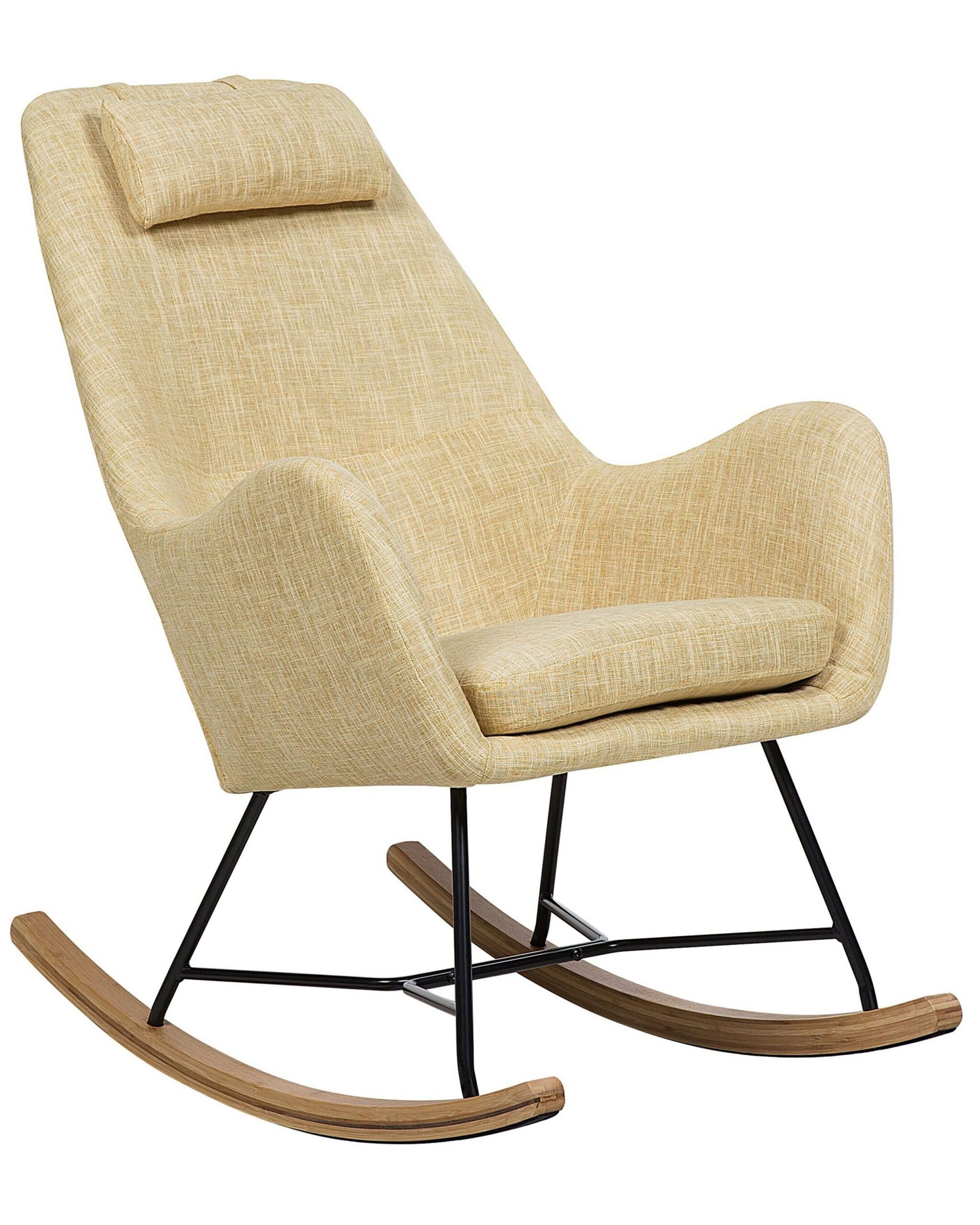Fauteuil à bascule Tissu Jaune