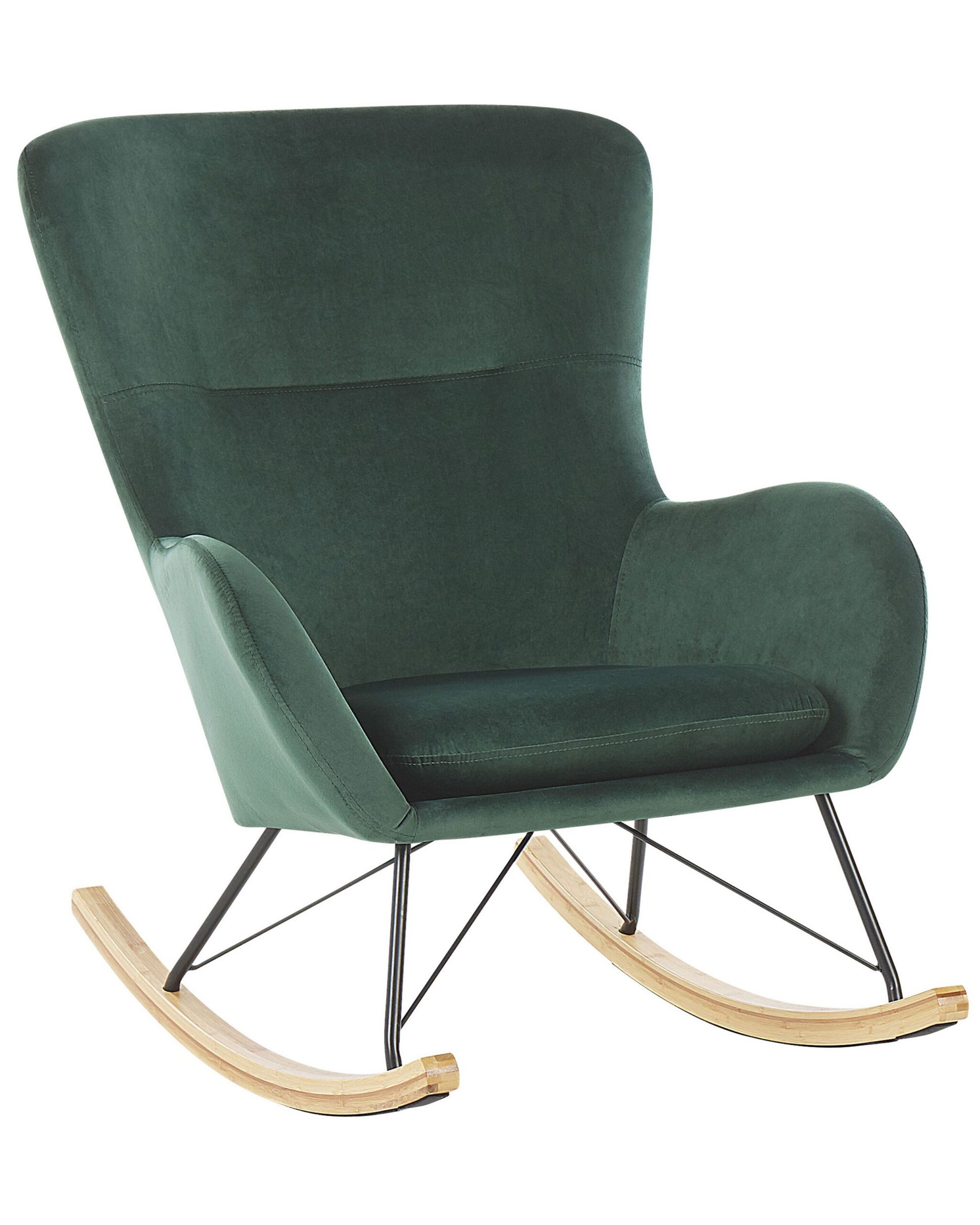 Fauteuil à bascule Velours Vert foncé