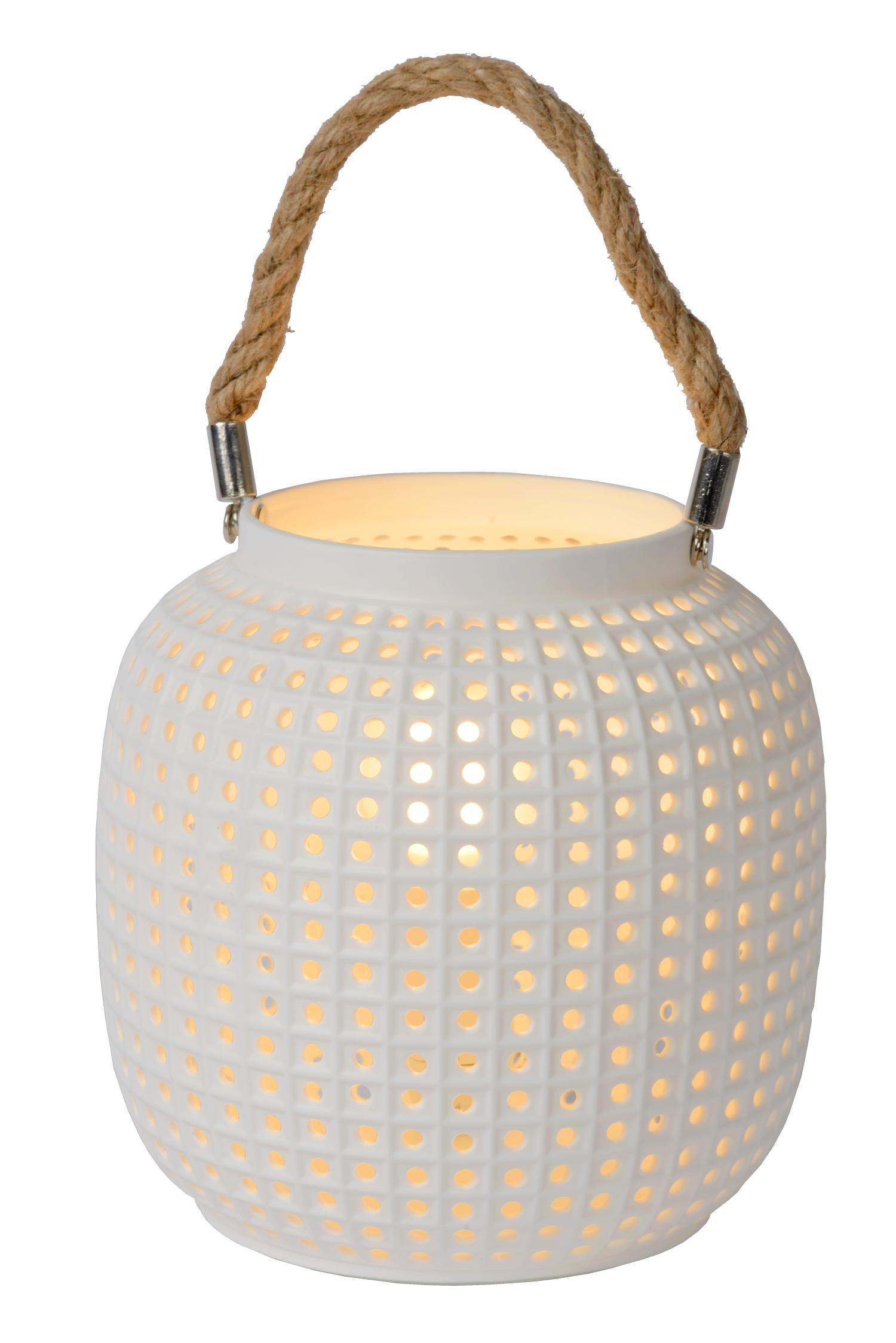 Lampe de table en plastique synthétique blanc