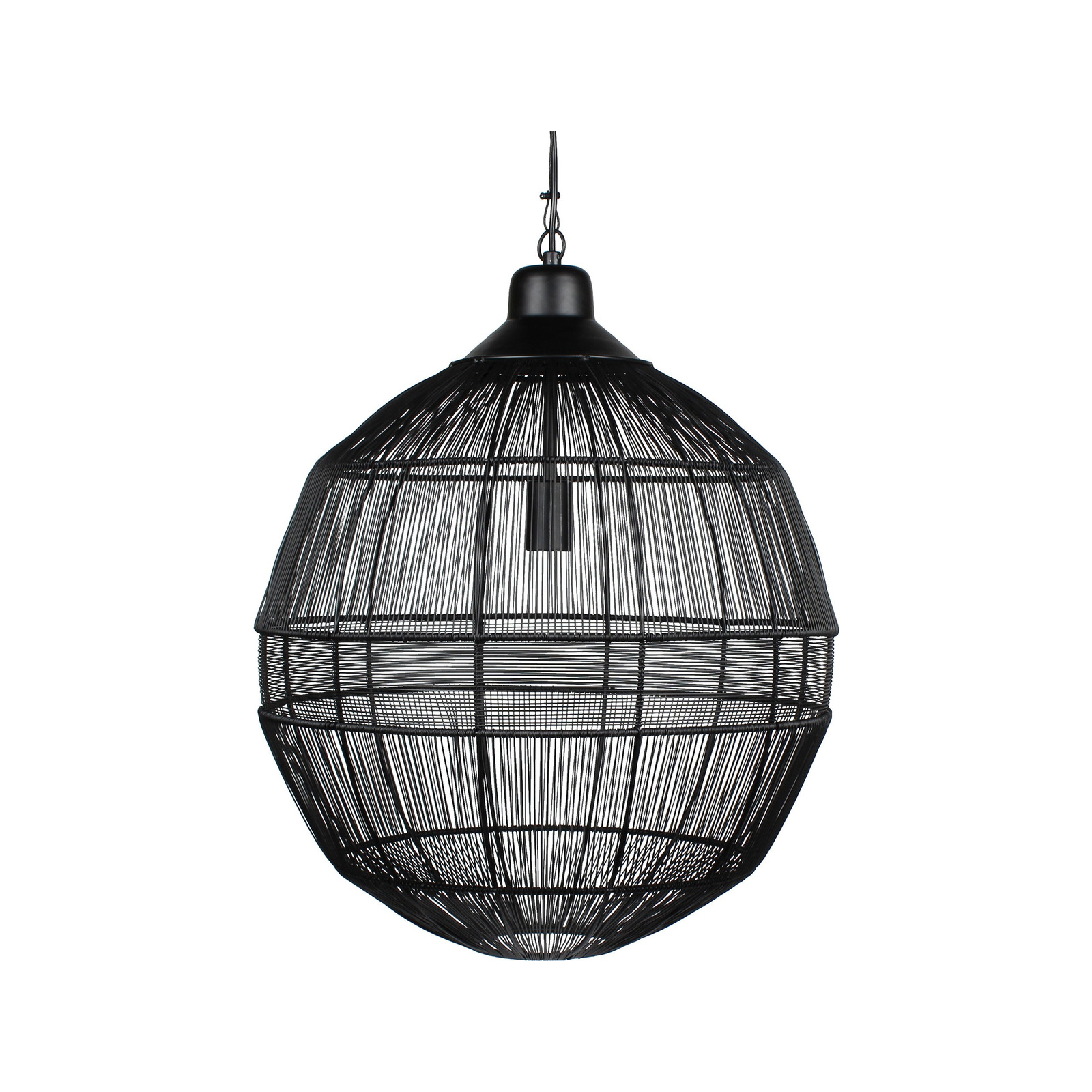 Suspension lampe en métal noir